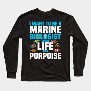 Marine Biologist Biology Fathers Day Gift Funny Retro Vintage Long Sleeve T-Shirt